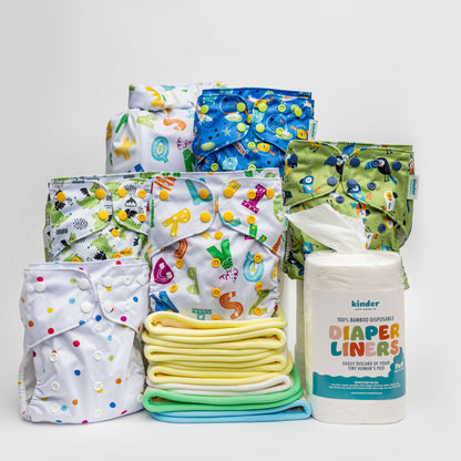 New Parent Starter Bundles: Pocket Cloth Diapers with Athletic Wicking Jersey and More