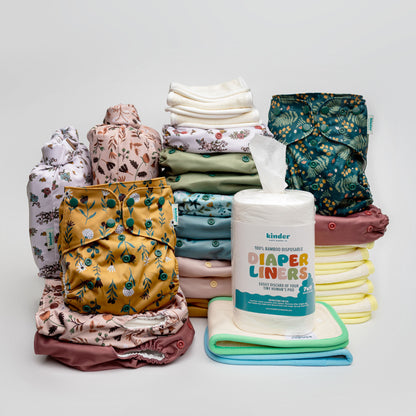 New Parent Starter Bundles: Pocket Cloth Diapers with Athletic Wicking Jersey and More