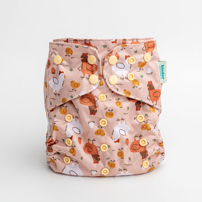 Patterned Pocket Cloth Diaper with Athletic Wicking Jersey