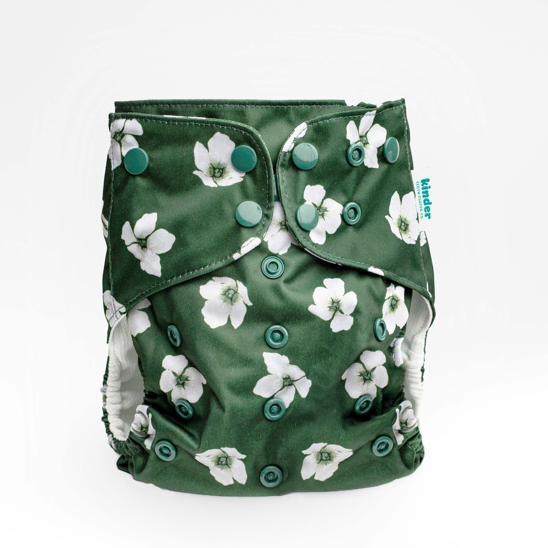 green floral best pocket diapers in the us kinder cloth diaper co fits from birth to potty training