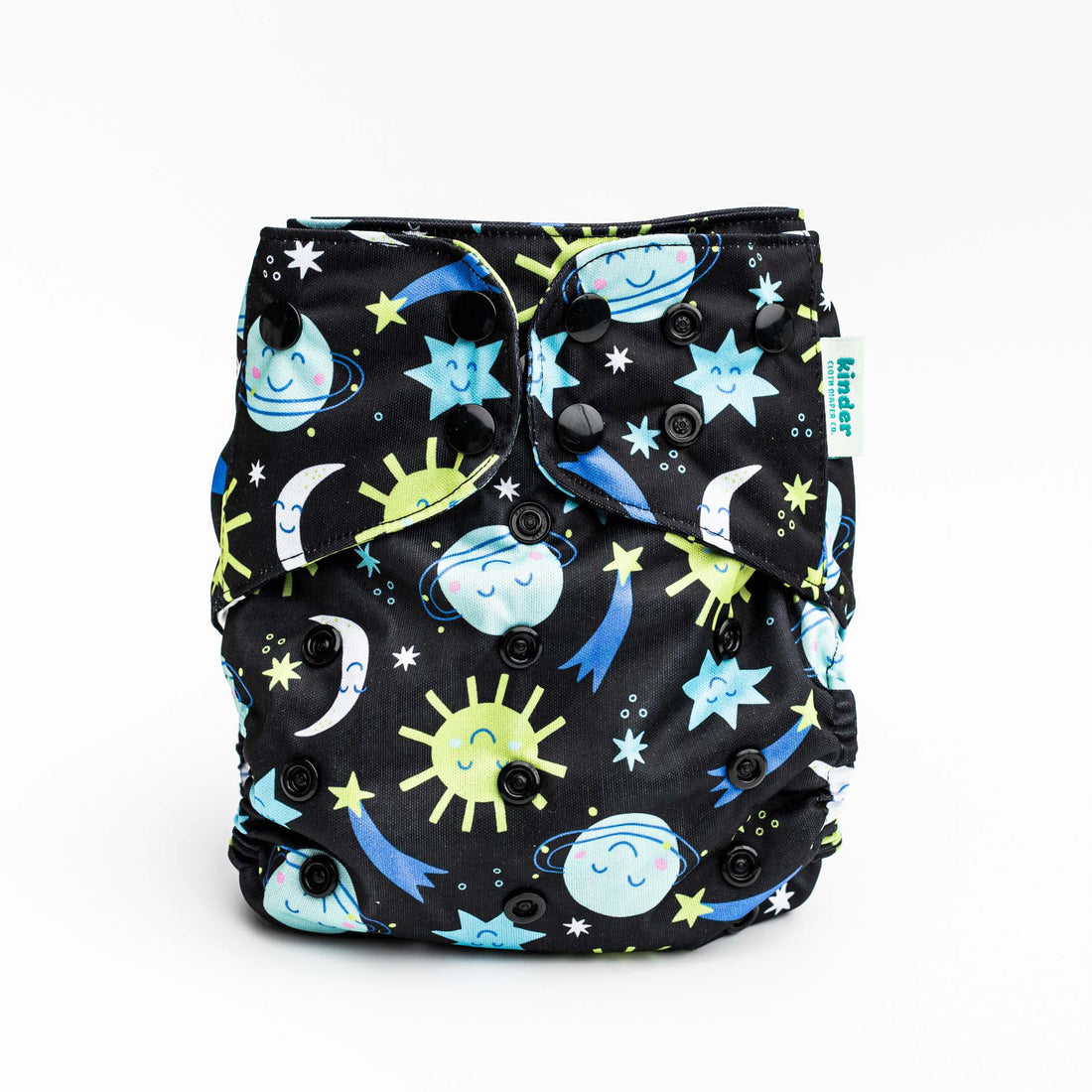 Space and Sky: Essentials Pocket Cloth Diaper with Athletic Wicking Jersey, Grows with your Baby