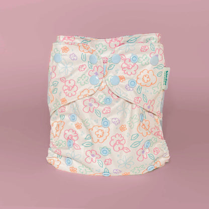 Patterned Basics Pocket Cloth Diaper with Athletic Wicking Jersey