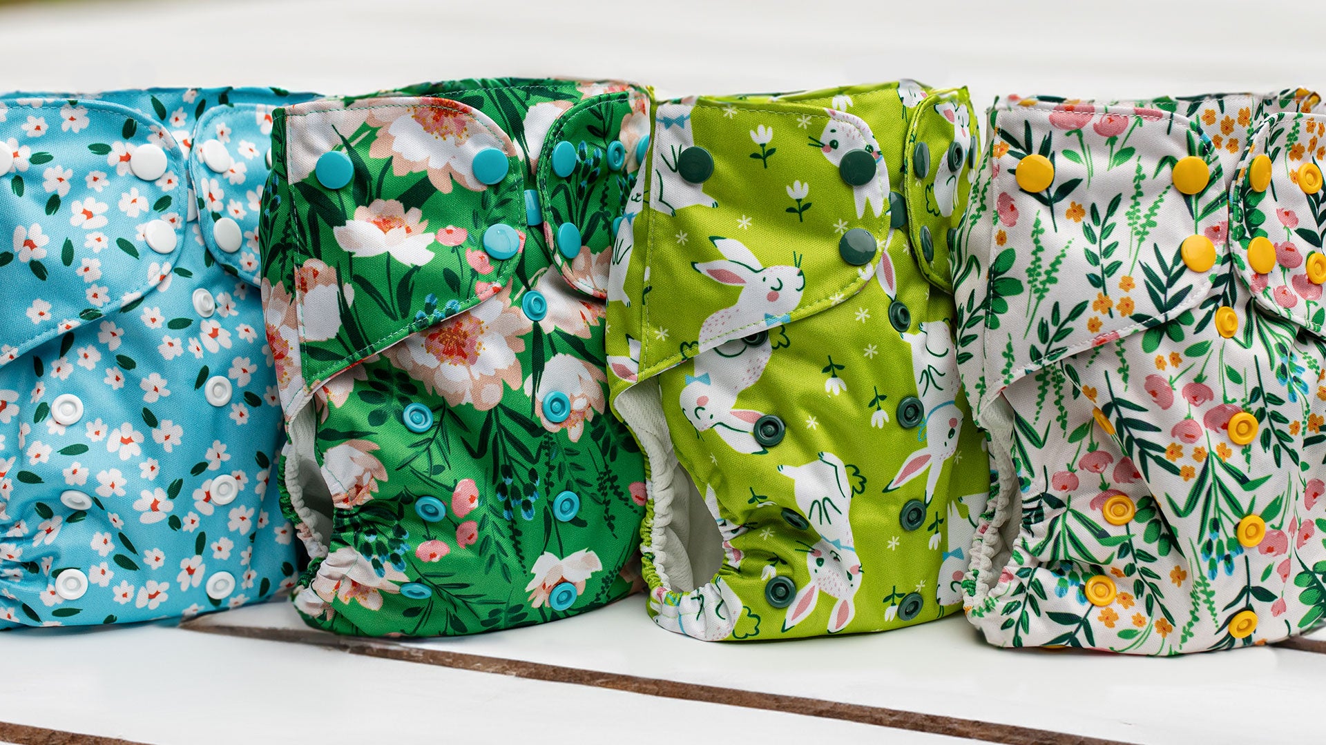 Modern Reusable Cloth Diapers Made to Fit from Birth to