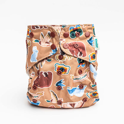 Patterned Pocket Cloth Diaper with Athletic Wicking Jersey