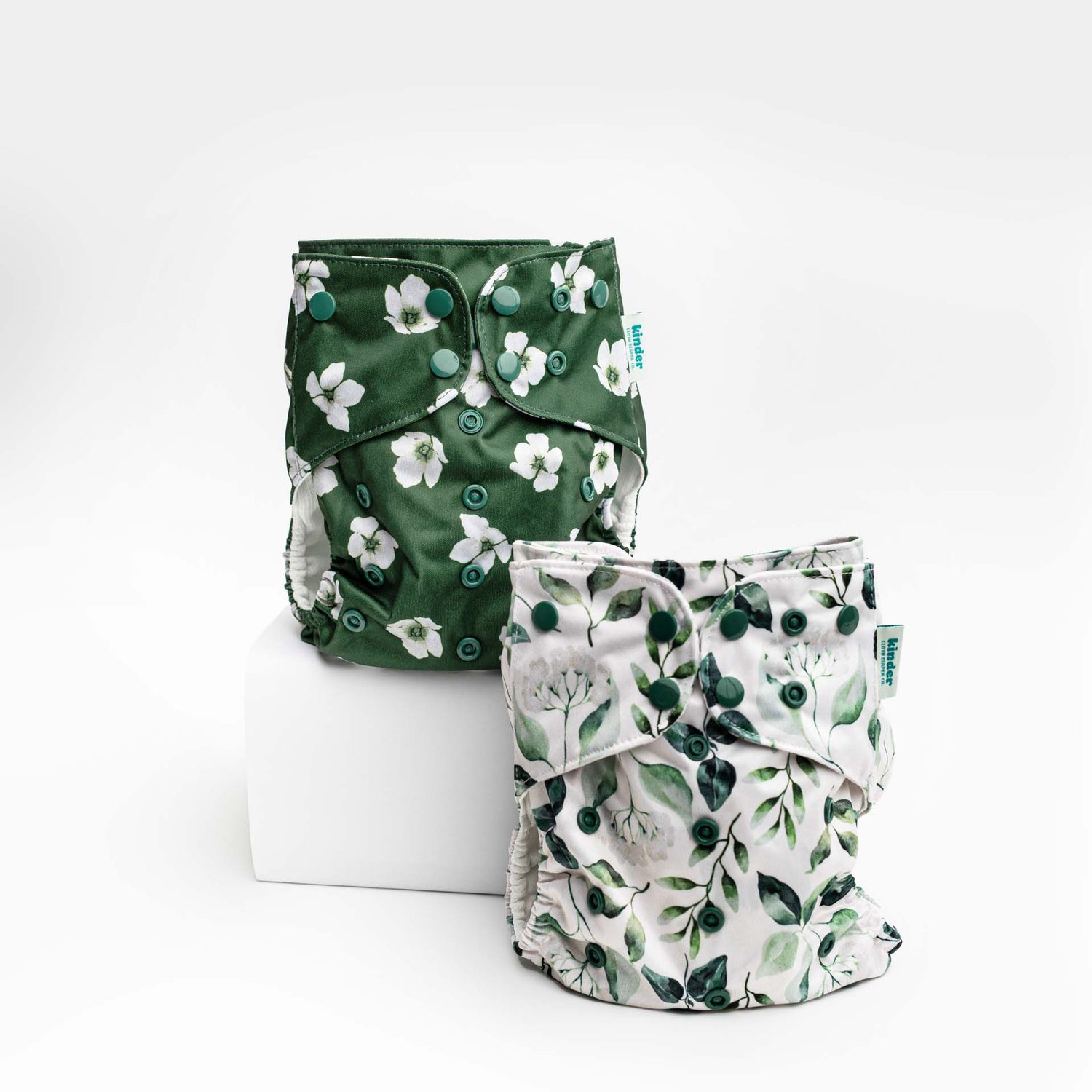 white and green flower best pocket diapers in the us kinder cloth diaper co fits from birth to toddlerhood