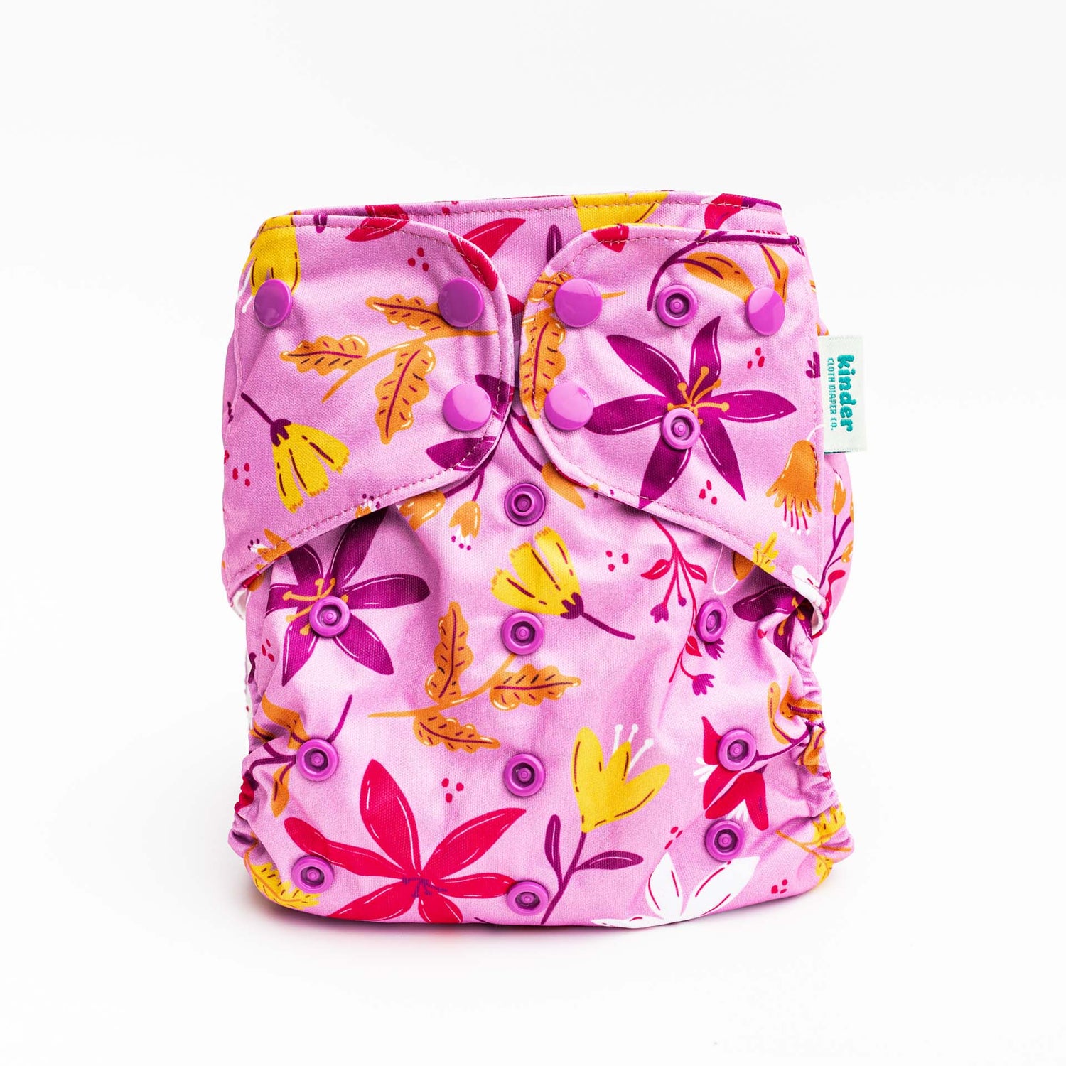 Floral: Essentials Pocket Cloth Diaper with Athletic Wicking Jersey, Grows with your Baby