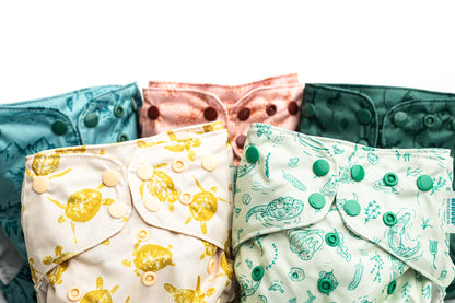 Botanicals Patterned Pocket Cloth Diaper with Athletic Wicking Jersey