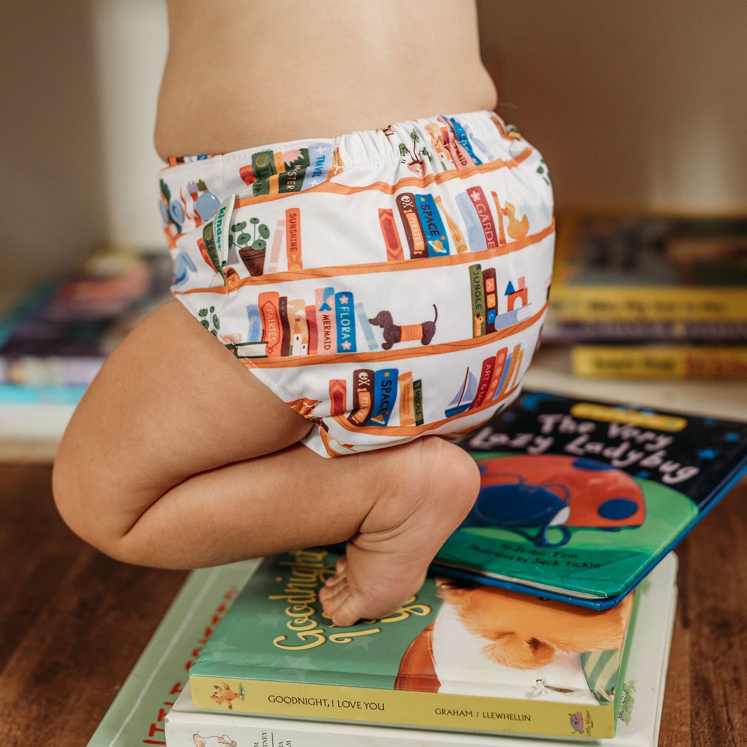 Patterned Pocket Cloth Diaper with Athletic Wicking Jersey