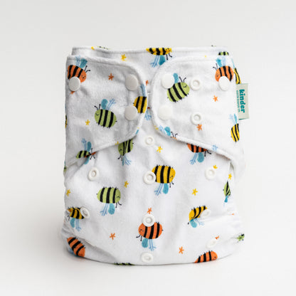 Patterned Basics Lounger Pocket Cloth Diaper — Minky Fleece with Athletic Wicking Jersey