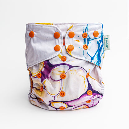 Marble Pocket Cloth Diaper with Athletic Wicking Jersey