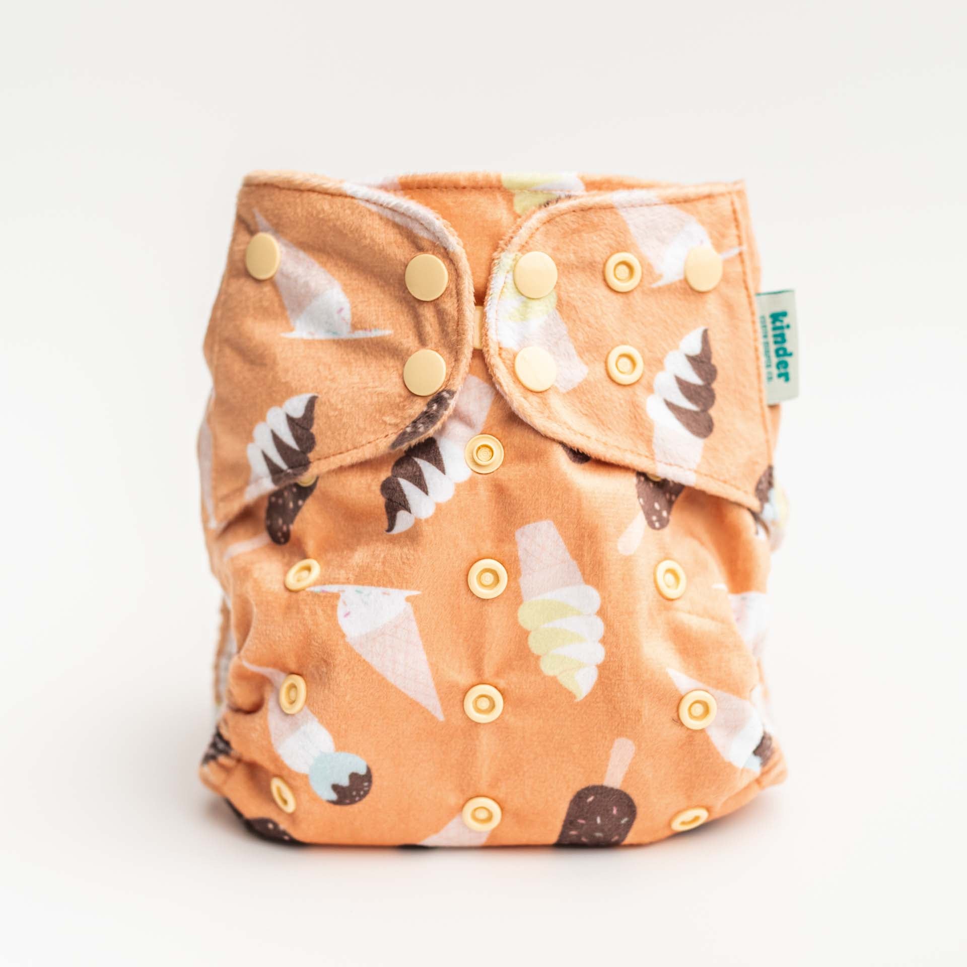 Patterned Basics Lounger Pocket Cloth Diaper — Minky Fleece with Athletic Wicking Jersey