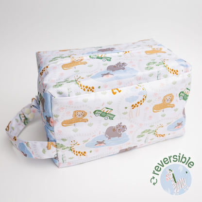 Reversible Storage Travel Cube Diaper Pod with Exterior Storage Pocket